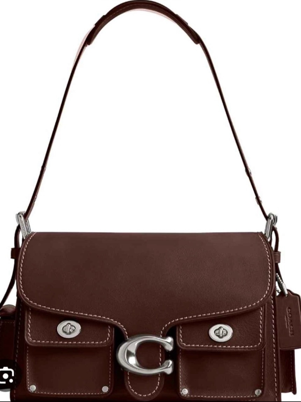 Coach Cargo Turnlock Soft Tabby Chocolate Brown Leather